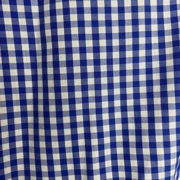 Allen Edmonds Men's Size XL Blue White Gingham Plaid Button Up‎ Long Sleeve - Picture 7 of 7